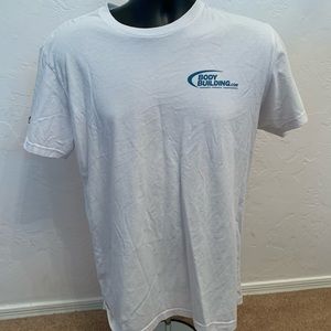 White Bodybuilding.Com T Shirt With Logo Size M